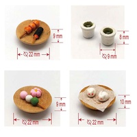 Mini-desserts japonais en plastique 1:12, mochi au thé vert, qualité exquise, œuvres délicates pour collection miniature