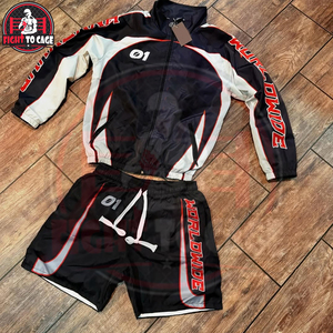 ชุดเซ็ตเสื้อผ้าผู้ชายสไตล์สตรีทแวร์ ผ้าไนลอน กางเกงขาสั้น เสื้อแจ็คเก็ตกันลม ชุดเซ็ต 2 ชิ้น สำหรับฤดูร้อน - Product Image 3