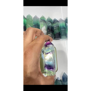Wholesale RAINBOW FLUORITE MULTI FLUORITE Obelisks Towers Points Natural Semi-Precious Stone <b>Crystal</b> Crafts Rocks Quartz Points - Product Image 4