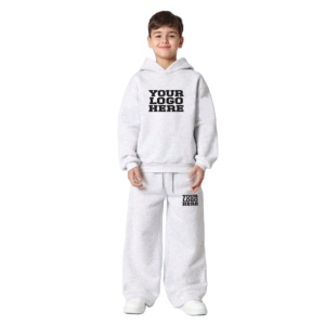 ชุดวอร์มโอเวอร์ไซส์สำหรับเด็กเสื้อผ้าทรงถุงสำหรับฤดูหนาวชุดสองชิ้นคอเสื้อแบบมีฮู้ดไซส์ใหญ่พิเศษ - Product Image 1