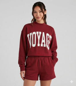 ชุดกางเกงขาสั้นคอเต่าสำหรับผู้หญิง ชุดฤดูหนาวแบบลำลอง สวมใส่สบาย อบอุ่น นุ่มนวล แฟชั่นทันสมัย - Product Image 1