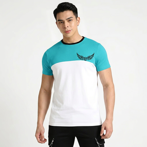 Camiseta de Manga Corta para Hombre, Color Amarillo y Blanco, con Estampado de Logotipo de Ala, Corte Ajustado, Cuello Redondo, Algodón Jersey, Transpirable - Product Image 5
