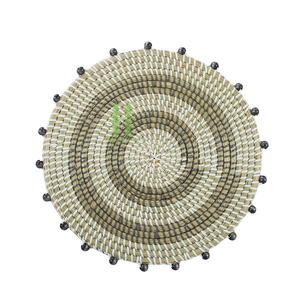 Hot Trend Eco-friendly Natural Bohemian Round Seagrass Charger Plate <b>Wall</b> Decoration Flower Placemat Home <b>Table</b> Mats - Product Image 5