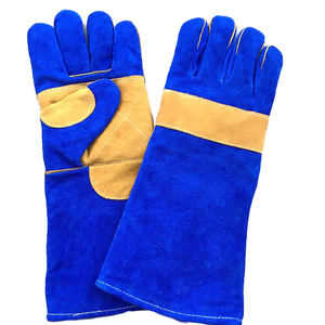 Guantes de Seguridad de Cuero de 14 Pulgadas con Puño Recto, Resistentes al Calor y a la Abrasión, Textura Lisa, Protección Anti-Calor - Product Image 2