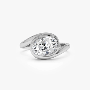Anillo de compromiso de diamantes de corte ovalado de 1,5 quilates de primera calidad, estilo clásico para mujer, joyería de oro amarillo natural - Product Image 2