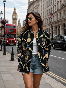 NEW JAIPUR INTERNATIONAL Women's Reversible <b>Quilted</b> Cotton Thick Winter Jacket Floral Print <b>Single</b> Button Closure OEM - Product Image 2