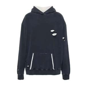 Wholesale Price Low MOQ Acid Washed Hoodie French Terry Cotton Vintage Distressed Acid Wash <b>Pullover</b> Hoodie <b>for</b> <b>Men</b> - Product Image 2