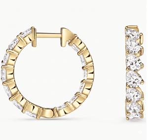 <b>Hoops</b> Earrings Diamond Earrings Gold and <b>Silver</b> Earrings Natural and Lab Grown Diamonds Earrings <b>Hoops</b> Fine Jewelry for Women - Product Image 4