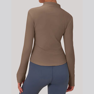 Chaqueta de Yoga para Mujer, Ropa Deportiva para Fitness y Running, Chaqueta de Yoga Adelgazante de Manga Larga con Cierre, Logotipo Personalizado, Impresión Digital - Product Image 6