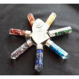 Wholesale Gemstone Crystal Shree Yantra 7 Chakra Pencils <b>Orgonite</b> Pyramid Fairy Energy Generator Tool Balance Feng Shui - Product Image 1