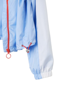 Chaqueta cortavientos de nailon para mujer, estilo deportivo, con cremallera, de dos tonos, para verano. - Product Image 5