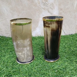 Vaso de Cuerno de Búfalo de Súper Calidad con Anillo de Latón Grabado y Tallado, Vaso de Cuerno de Doble Cara, Ecológico, Hecho a Mano, REHMAN CRAFT - Product Image 3