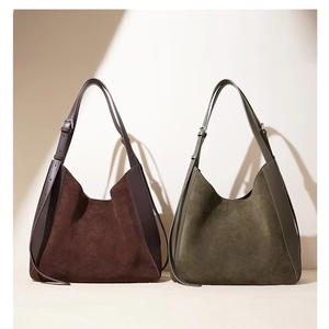Bolso de mano de piel de vaca auténtica de alta calidad para mujer, bolso de hombro tipo bandolera elegante con cremallera de cuero genuino de gran capacidad - Product Image 5