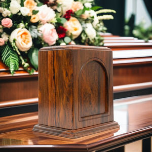 Venta al por mayor DSP LTD DSU103 ODM OEM personalizado madera maciza MDF cremación urna para cenizas duraderas para adultos Vietnam funerario suministros - Product Image 3