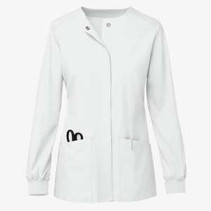 Chaquetas de Enfermería con Logotipo Personalizado, Cuello Redondo, Cierre de Broches, Puños Acanalados, Bolsillos Delanteros, Precio al por Mayor, Chaquetas de Enfermería Elegantes OEM - Product Image 5