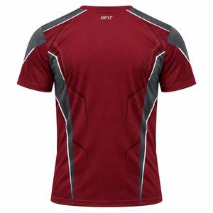 Camiseta Deportiva de Manga Corta para Hombre, con Patrón Geométrico Azul y Amarillo, Cuello Redondo, Tejido de Poliéster, Secado Rápido, Corte Regular - Product Image 4