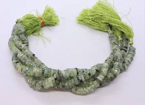 Perles Heishi en Prehnite Mousse Naturelle AAA, 7,5-8,5 MM, Perles de Pierre Précieuse en Prehnite Verte en Forme de Roue, 8 Pouces, Forme de Pneu en Prehnite Mousse - Product Image 2