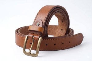 Cinturón de Estilo Genuino con Correa Marrón Claro, Hebilla de Metal, Cinturón Informal para Usar con Jeans, Diseño Clásico, Ajustable, Accesorio Unisex - Product Image 2