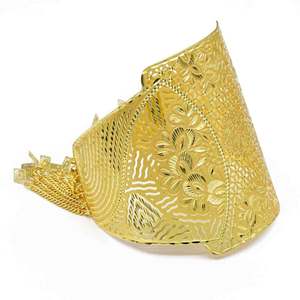 Wholesale 14K 18K 24K Dye Gold Plated Wide Cuff <b>Kada</b> Bracelet, Traditional <b>Kada</b> Design, Brass Cuff <b>Kada</b> Bangle, Fashion Jewelry. - Product Image 2