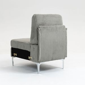 Poltrona Modulare Senza Braccioli in Velluto a Coste, Divano Sezionale con Cuscino, Sedia Singola per Soggiorno - Product Image 4