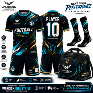 Professional Soccer Team Uniform Set Custom Football Jersey Shorts Socks Sports Bag Kit With Custom Name And Number - Product Image 1