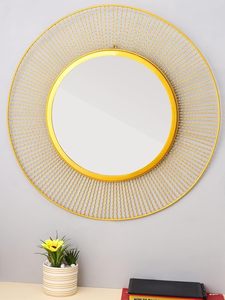 Hollywood Glam <b>Round</b> Brass <b>Wall</b> <b>Mirror</b> Decorative Sunburst Design Luxury Metal <b>Wall</b> <b>Mirror</b> for Living Room Entryway Bedroom Hall - Product Image 6