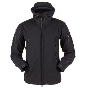 Veste softshell à capuche multi-poches pour homme, doublée en polaire, coupe-vent, résistante à l'eau, noir, gris, kaki, olive, sur mesure OEM - Product Image 4