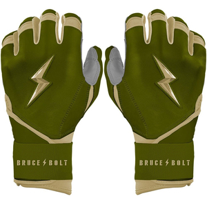 Bruce <b>Bolt</b> Blue Leather Batting Gloves Full Finger Durable Ambidextrous Training Adult Unisex - Product Image 2