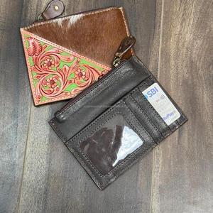 2025 New Arrival Real Handcrafted Hand Tooled Leather Coin Purse and Card Holder Wallet Genuine Cowhide Leather Purse for Women - Product Image 5