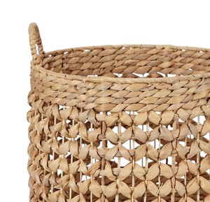 Premium Quality Woven Water Hyacinth <b>Basket</b> Natural Hand Made Open <b>Mesh</b> <b>Storage</b> Organizer with Sturdy Rim for Decor - Product Image 3