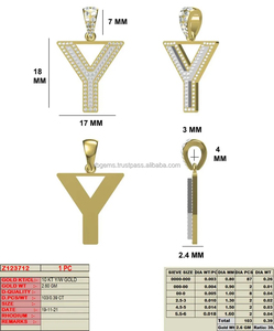 จี้ห้อยคอแบบฮิปฮอปทองคำขาว/ทองคำเหลือง 10 กะรัต ประดับเพชรโมอิสซาไนต์ 0.39 กะรัต น้ำหนัก 2.6 กรัม ของขวัญสำหรับทุกเพศ - Product Image 3