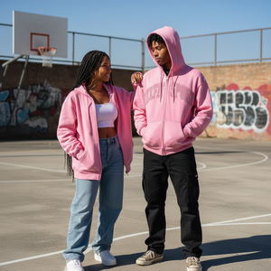 เสื้อฮู้ดซิป Rexfit Sports ทรงโอเวอร์ไซส์ ผ้าฝ้าย แต่งลายปักแบบดิสเทรส สไตล์สตรีทแวร์  แบบครอป ประดับคริสตัล สำหรับผู้ชาย - Product Image 2