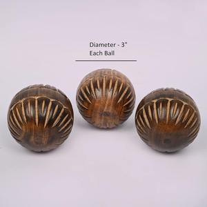 Wood Round <b>Balls</b> Set of 3 for Centerpiece Natural Decorative for Tabletop <b>Bowl</b> Display Living Room Dining Table Bedroom Office - Product Image 4