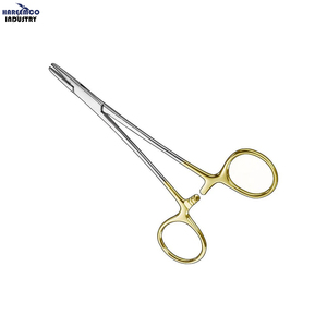 Portaagujas Manual HALSEY de Marca Personalizada, 13 cm, Plateado, Clase I, 30 Posiciones de Mandíbula, Aprobado por CE e ISO - Product Image 1