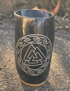 แก้วเขาสัตว์คุณภาพเยี่ยม 100% แกะสลักลาย สำหรับดื่มชา นม น้ำ กาแฟ เบียร์ สไตล์ไวกิ้ง  แบบธรรมชาติ ราคาประหยัด - Product Image 4