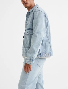 Men's Collar Jacket and Straight Leg <b>Pants</b> Acid Wash Two Piece Set OEM ODM Clothing Factory Wholesale - Product Image 3