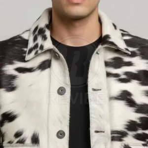Hair Leather Jacket Casual Winter Front Logo Breathable Eco-Friendly High Quality Men's OEM Service Customizable Seamless Sale - Product Image 6