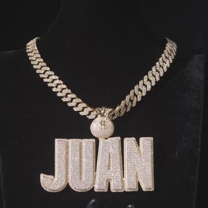 Money Bag Dollar Sign Bail <b>Pendant</b> Hip Hop VVS Moissanite <b>Pendant</b> Iced Out Custom Two Tone <b>Pendant</b> Personalized <b>Initial</b> <b>Pendant</b> - Product Image 1