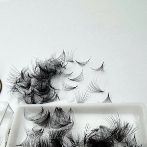 Extensions de cils volume pré-faits en éventail à base pointue 0.03 0.05 0.07 10D-20D, souples C/CC/D/DD, en cheveux synthétiques, noir naturel - Product Image 2