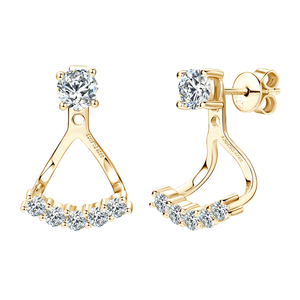 Pendientes de Plata de Ley 925 con Diamantes Cultivados en Laboratorio ZAWO VVS1, Corte Brillante Redondo, Joyería Fina para Mujer - Product Image 1