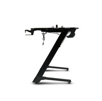 Bureau de jeu ergonomique noir avec cadre en Z, bureau de gaming Esports, éclairage LED RGB multicolore, supports de rangement, pour gamer à domicile