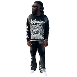 ชุดวอร์มพิมพ์ลายผ้าฝ้าย 100% ระบายอากาศได้ดี หรูหรา สไตล์สตรีท ฮิปฮอป ดีไซน์สั่งทำพิเศษ - Product Image 5