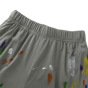 Custom Logo Front Men's High Quality Double <b>Layer</b> Polyester Gym Mesh Knitted Shorts <b>Mid</b> Elastic Waist Breathable - Product Image 4