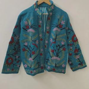 TNT Suzani Floral Embroidered Jacket Breathable Winter Ethnic Statement Piece Vibrant Boho Outerwear - Product Image 1