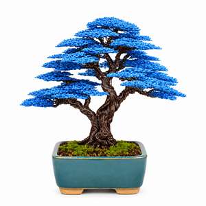 Árbol Bonsái de Flores de Cerezo Rosadas Hecho a Mano con Alambre Metálico, Planta Artificial con Maceta de Porcelana - Product Image 3