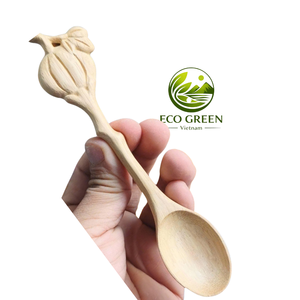 Cuillère en bois artisanale du Vietnam, ustensile de cuisine en bois naturel, vaisselle rustique, outil de service durable pour les acheteurs internationaux - Product Image 3