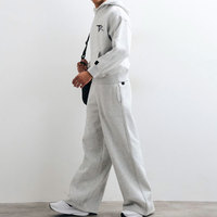Survêtement à capuche uni et ample Performance, coupe confortable, tissu extensible 100% coton, léger et écologique pour le sport