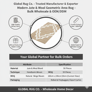 พรมปูพื้นสไตล์โมเดิร์นลายเรขาคณิต ทำจากปอกระเจา เป็นมิตรกับสิ่งแวดล้อม ป้องกันแบคทีเรีย เหมาะสำหรับห้องนั่งเล่น ห้องนอน ตกแต่งภายในบ้าน หรือใช้เป็นพรมละหมาด - Product Image 6