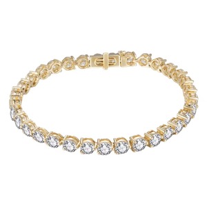 Bracelet tennis de luxe en or 10 carats avec diamants de laboratoire 4,2 mm GH SI |   Bijoux de mariage pour femmes |   Cadeau de diamant fin - Product Image 5