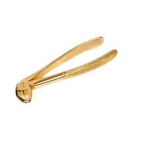 Forceps dentaires manuels (pour l'extraction des dents) couleur or, acier inoxydable allemand, réutilisables, ARMANDIOUS INDUSTRIES - Product Image 1